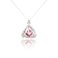 Amethyst pendant isolated on white