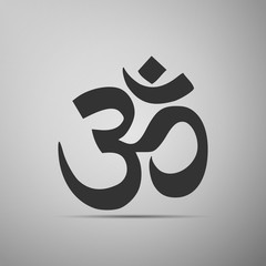 Sign Om. Symbol of Buddhism and Hinduism religions