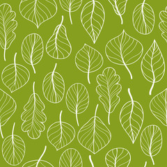 Vector seamless pattern with leaves