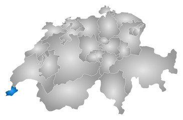 Map - Swizerland, Geneva