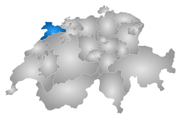 Map - Swizerland, Jura