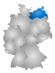 Obraz premium Map - Germany, Mecklenburg-Vorpommern