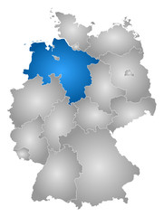 Map - Germany, Lower Saxony