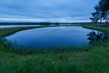 Blue evening on the lake, Finland