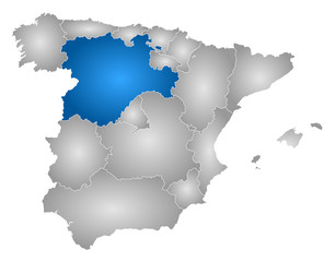 Fototapeta premium Map - Spain, Castile and León
