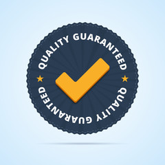 Quality guaranteed - tested badge. Vector illustration.