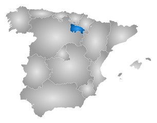 Obraz premium Map - Spain, La Rioja