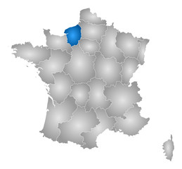 Map - France, Upper Normandy