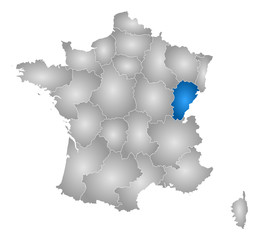 Map - France, Franche-Comté