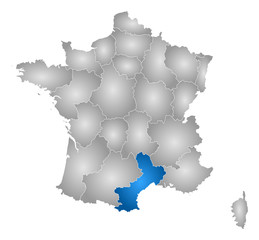 Map - France, Languedoc-Roussillon