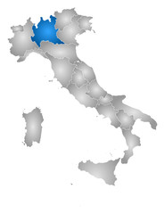 Map - Italy, Lombardy