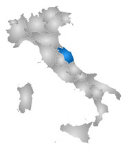 Obraz premium Map - Italy, Marche