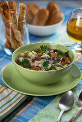 Chicken soup with vegetables