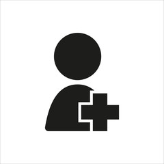 User profile sign web icon with plus glyph