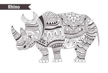 Obraz premium Rhino. vector isolated illustration