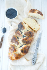 Traditional Jewish long loaf Challah
