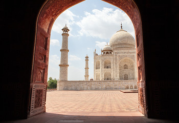 Taj Mahal on a bright day