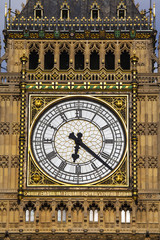 Fototapeta na wymiar Clock Face on the Elizabeth Tower