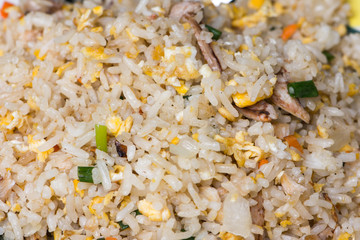 Fried rice texture.
