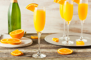 Homemade Refreshing Orange Mimosa Cocktails - obrazy, fototapety, plakaty