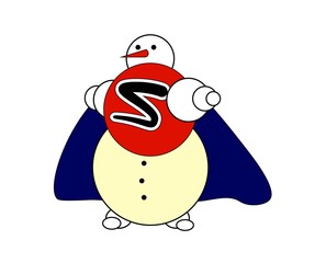 snow flying superhero