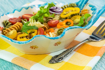 Summer veggie pasta salad.