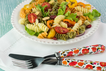 Summer veggie pasta salad.