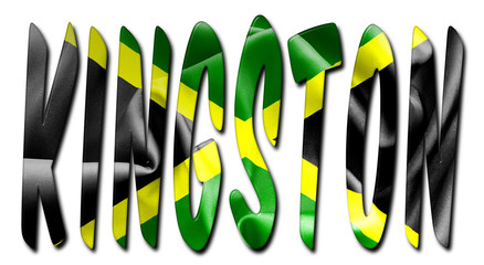 Kingston Word With Flag Texture