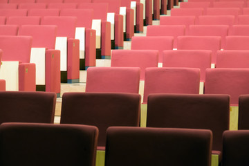 Rows of chairs in audience hall