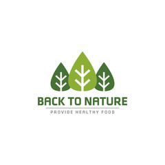 Natural Forest logo template. Gardening and Landscaping Concept