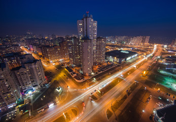 Night Kiev city, Ukraine