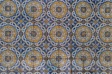 traditional azulejos tiles on facade