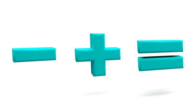 3D rendering of symbols in big letters on a white background.
