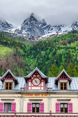 Fototapeta na wymiar Détail de la gare du Montenvers à Chamonix
