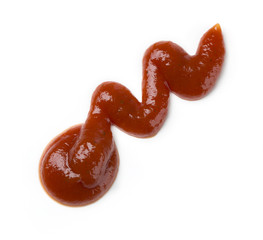 close up of a ketchup stain