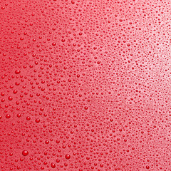 Close up overhead view of shiny red surface