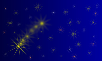 Fototapeta na wymiar falling star,blue background with stars,starry sky
