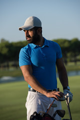 golfer  portrait at golf course