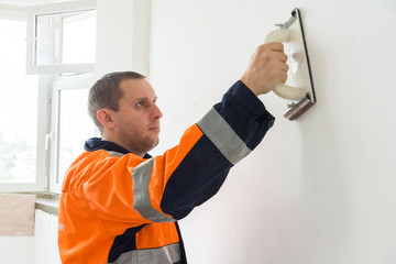 man with a trowel