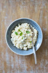 Gorgonzola and Basil risotto