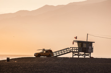 Fototapeta premium Rescuer on Santa Monica beach.