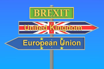 Brexit referendum concept, 3D rendering