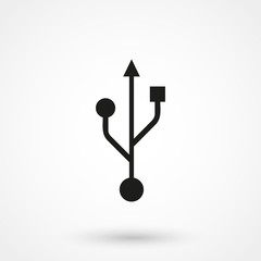 usb icon vector black