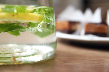 Water with citrus and mint