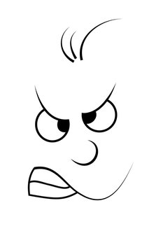 cartoon angry face vector symbol icon design. illustration isolated on white background