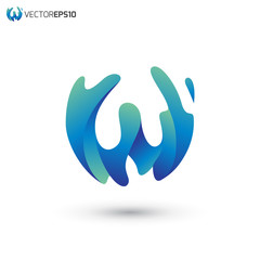 Abstract Letter W Vector Logo