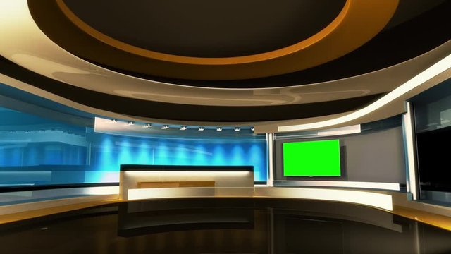 Studio The perfect backdrop for any green screen or chroma key video production. Loop. 3D, 3D rendering 