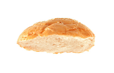 Sliced burger bun on white background
