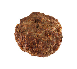 Burger patty on white background