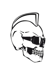 Skull sunglasses angry punk